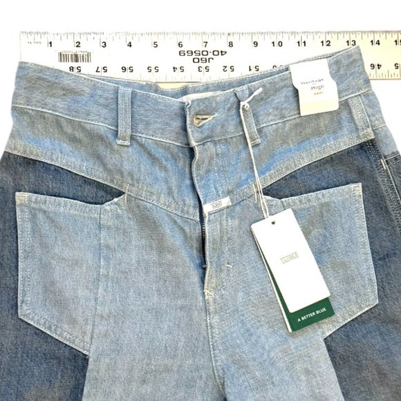 Closed Patchwork Two Tone Fit High Waist Italian Made Jeans Women's Size 27 NWT - Picture 8 of 8